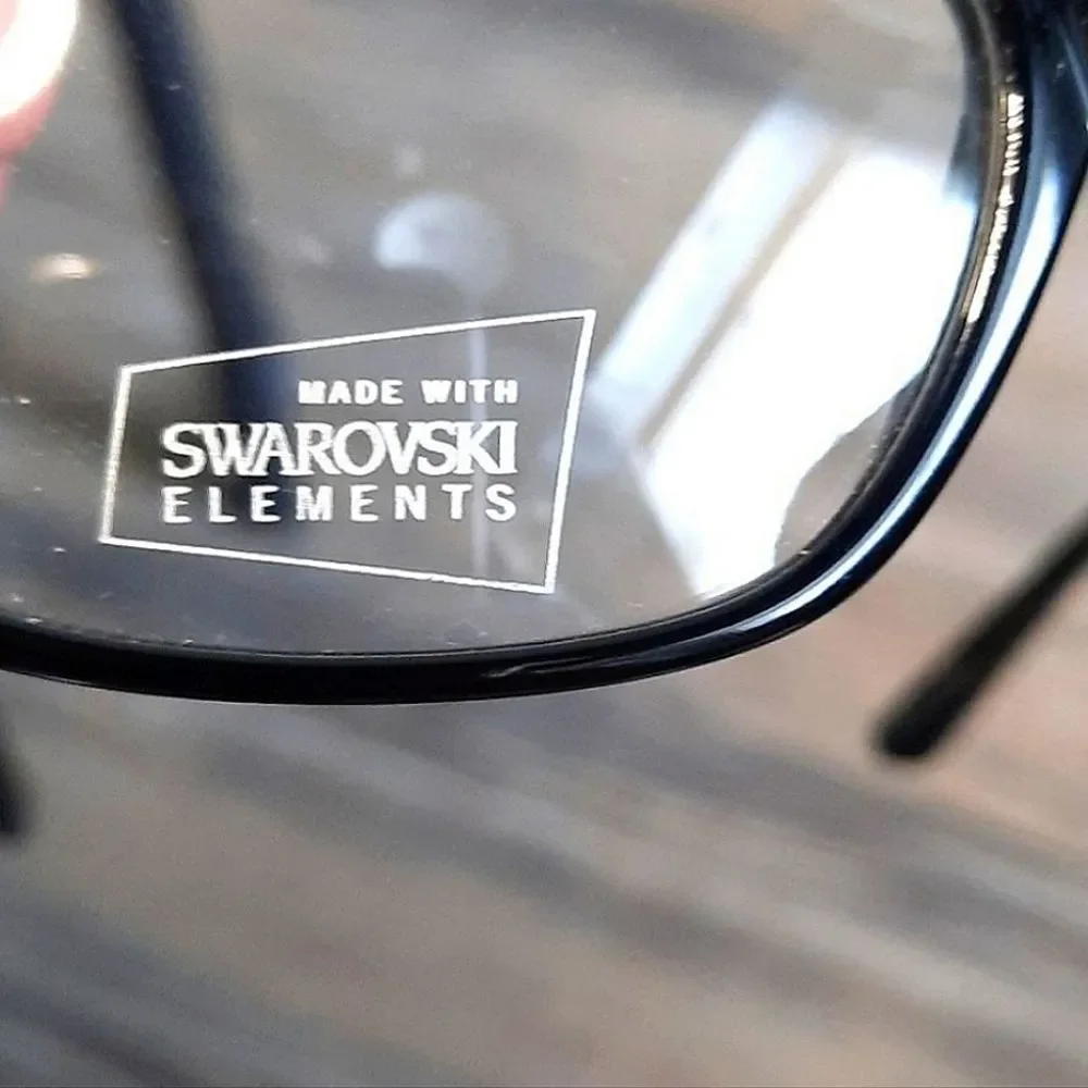 Black Women’s Fashion Eyeglasses with Crystal Accent